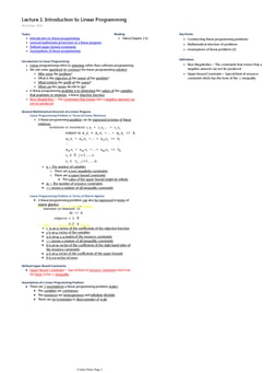 Mathematical Programming Notes