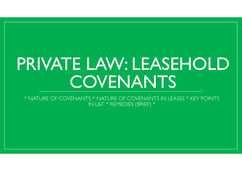 Landlord and Tenant Law Notes