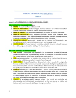 Banking and Financial institutions Notes