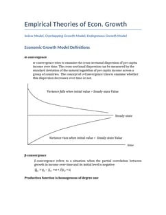 Empirical/Contemporary Theories of Economic Growth Notes