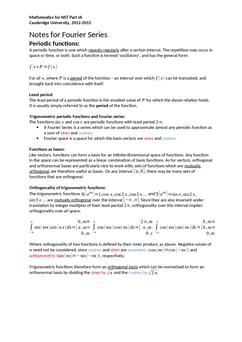 Mathematics for Natural Sciences Notes